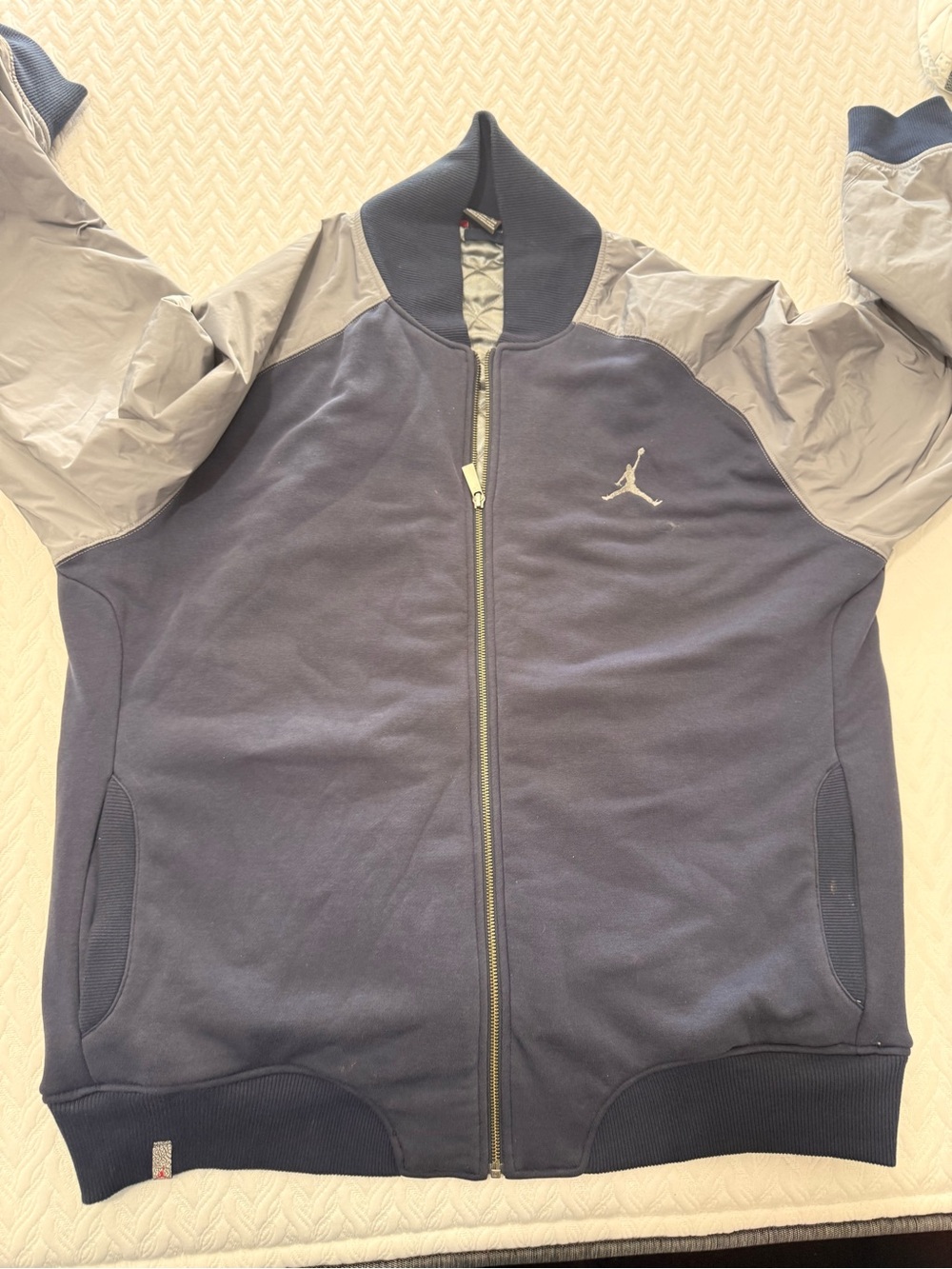 Jordan Men's Navy and Gray Full-Zip Jacket